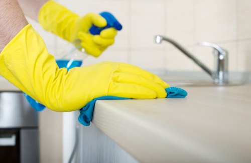 Detailed cleaning of kitchen surfaces after building work