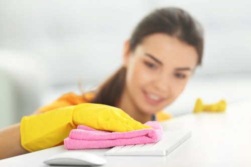 Room-by-room domestic cleaning in a modern home